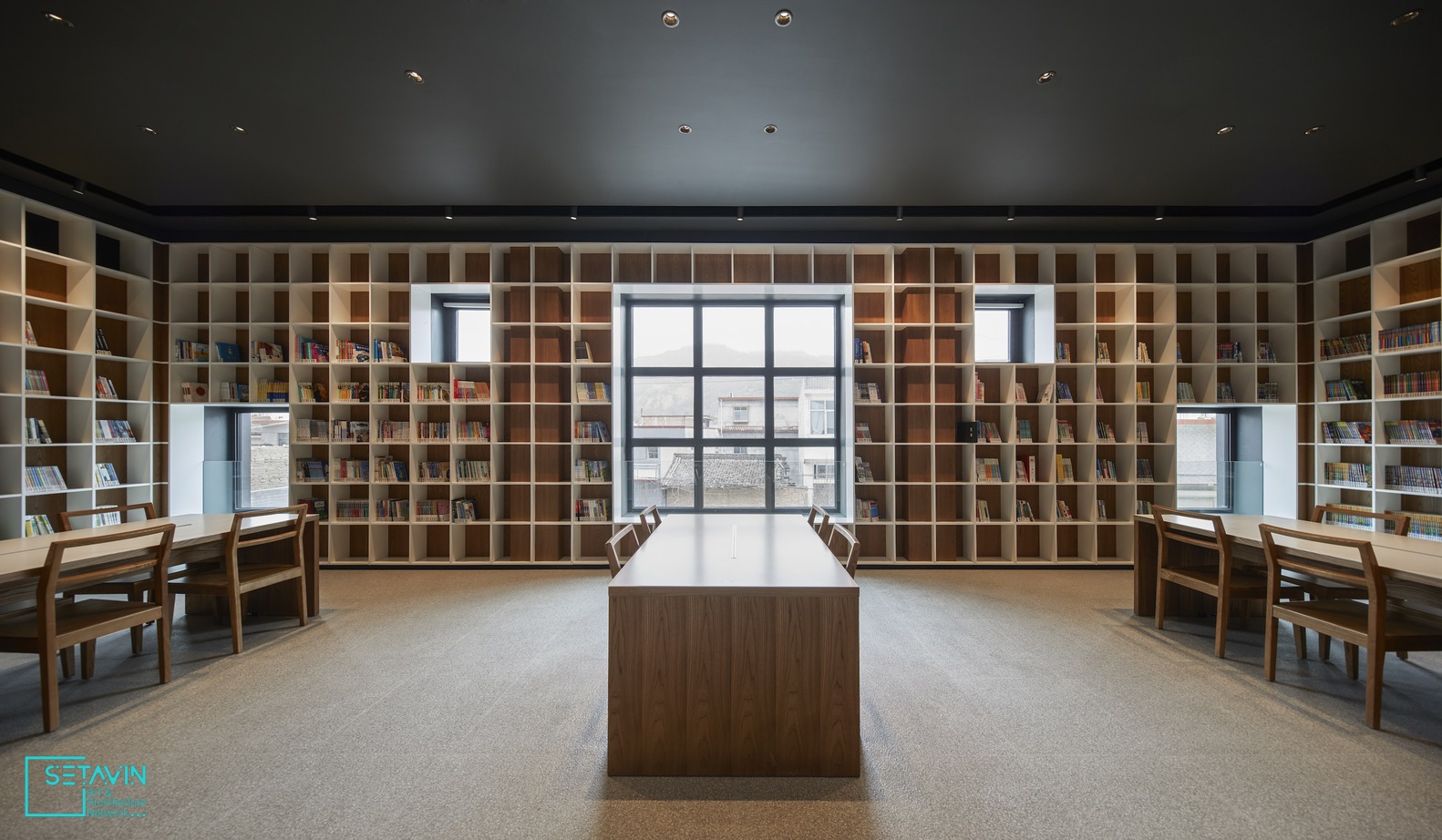 کتابخانه , architects , کتابخانه Tianshui ،  سالمندان , SAKO Architects ، چین , reading room , فضای مطالعه , facade  , نما , bookshelves  , قفسه های کتاب , Zero Carbon , کربن صفر , هنر و معماری , ستاوین , وب سایت معماری , معماری چین