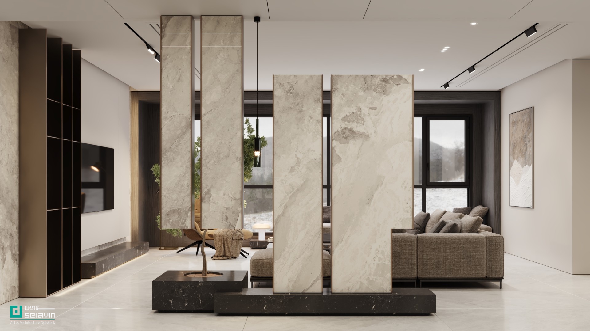 خانه قابها، دفتر معماری شباهنگ، سروش روغنیان، الهه موسوی، معماری معاصر ایران، طراحی داخلی، زعفرانیه تهران، پروژه مسکونی، قاببندی مناظر، طراحی آشپزخانه، ورودی معمارانه ,House, Shabahang Architecture Office, Soroosh Roghanian, Elahe Mousavi, Contemporary Architecture Iran, Interior Design, Zaferaniyeh Tehran, Residential Project, Framing Views, Kitchen Design, Entrance Design