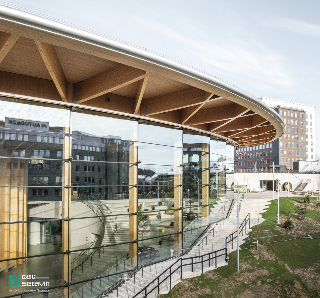 مرکز تجربه ولوو، World of Volvo، معماری چوبی، Henning Larsen، فرهنگی-نمایشی، Allemansrätten، گوتنبرگ، تجربه برند ولوو، سازه glulam، CLT