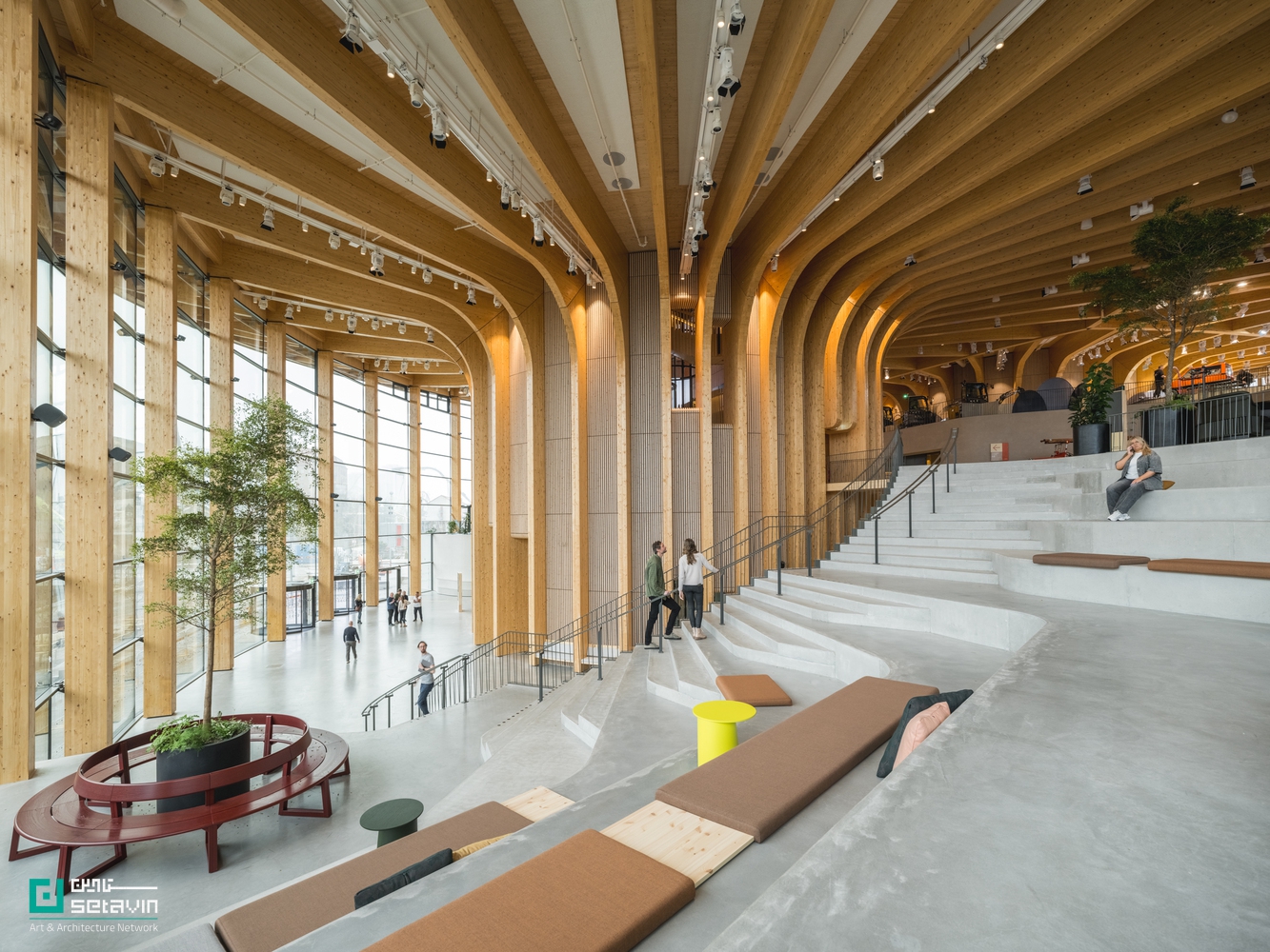 مرکز تجربه ولوو، World of Volvo، معماری چوبی، Henning Larsen، فرهنگی-نمایشی، Allemansrätten، گوتنبرگ، تجربه برند ولوو، سازه glulam، CLT