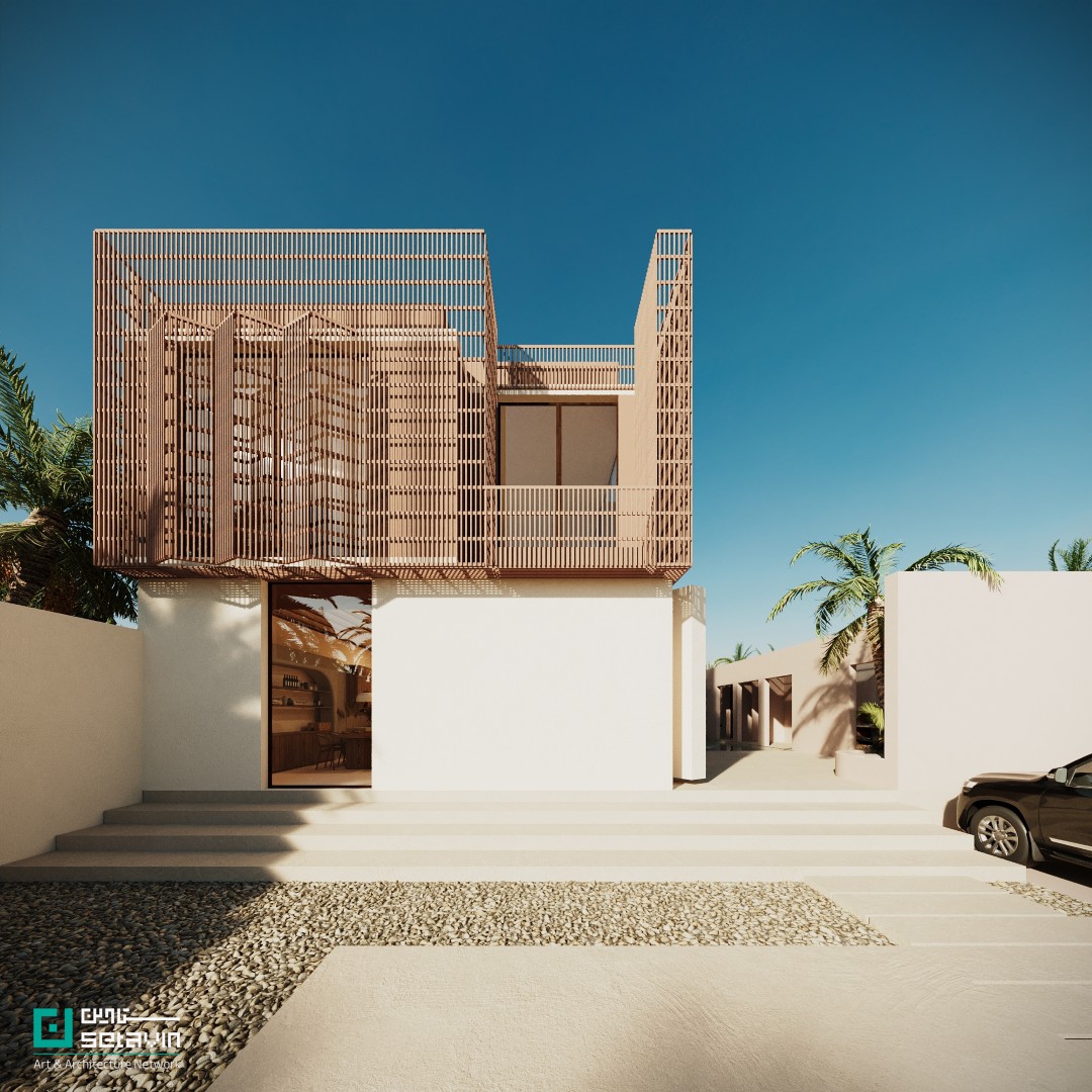 ویلای شماره ۳۸, Villa No.38, دفتر معماری شباهنگ, Shabahang Architecture Office, قشم, Qeshm, پوسته آجر, brick shell, نما نیمه‌شفاف, semi-transparent façade, معماری اقلیمی, climatic architecture, ویلا ساحلی, coastal villa