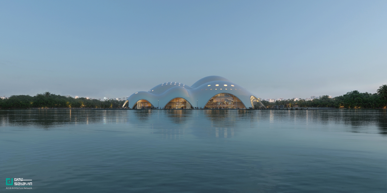 Renzo Piano, RPBW, Hanoi Opera House, Isola della Musica, Vietnam Architecture, Cultural Landmark, Concrete Shell, West Lake, PTW Architects, معماری فرهنگی, سالن اپرا, رنزو پیانو, معماری بتنی خمیده, معماری ویتنام, طراحی مرکز همایش, معماری مدرن