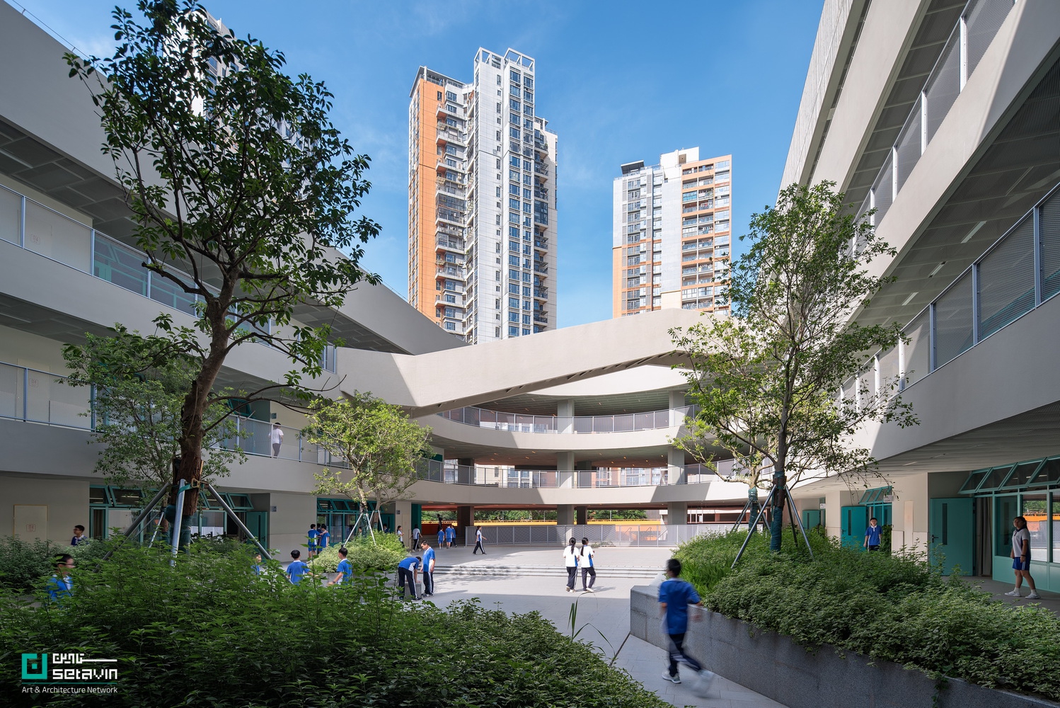 مدرسه ویلونگ, Weilong School, منگ یان, URBANUS, معماری آموزشی, طراحی مدرسه, معماری شنژن, Hakka walled houses, طراحی فرامحلی, فضای عمومی, school design, urban design, placemaking, Lingnan landscape