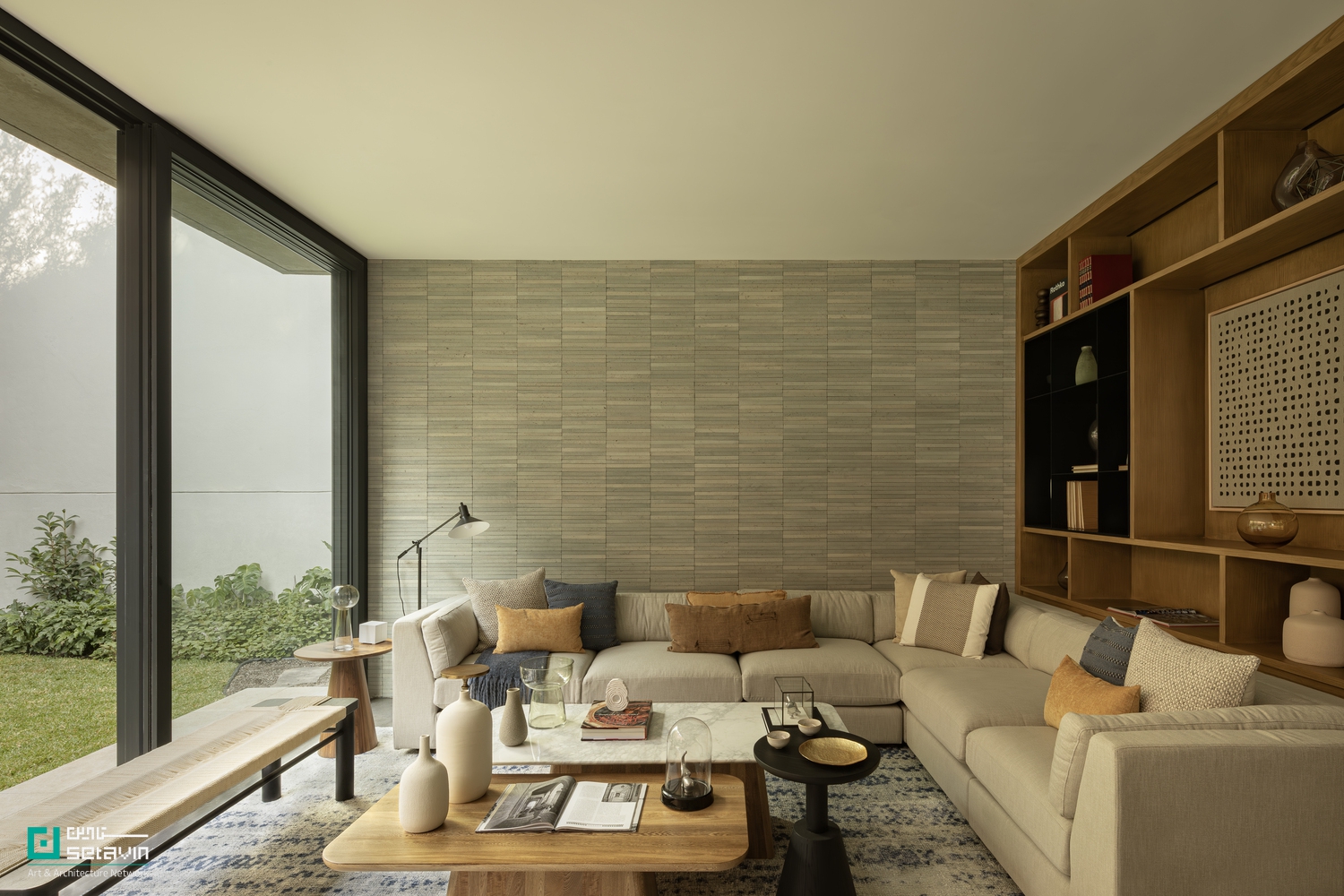 خانه DLCA در زاپوپان مکزیک، اثر 0studio Arquitectura؛ ترکیب بتن و چوب با حیاط سهارتفاعه، نورگیری هوشمند و پیوند دقیق داخل و باغ.