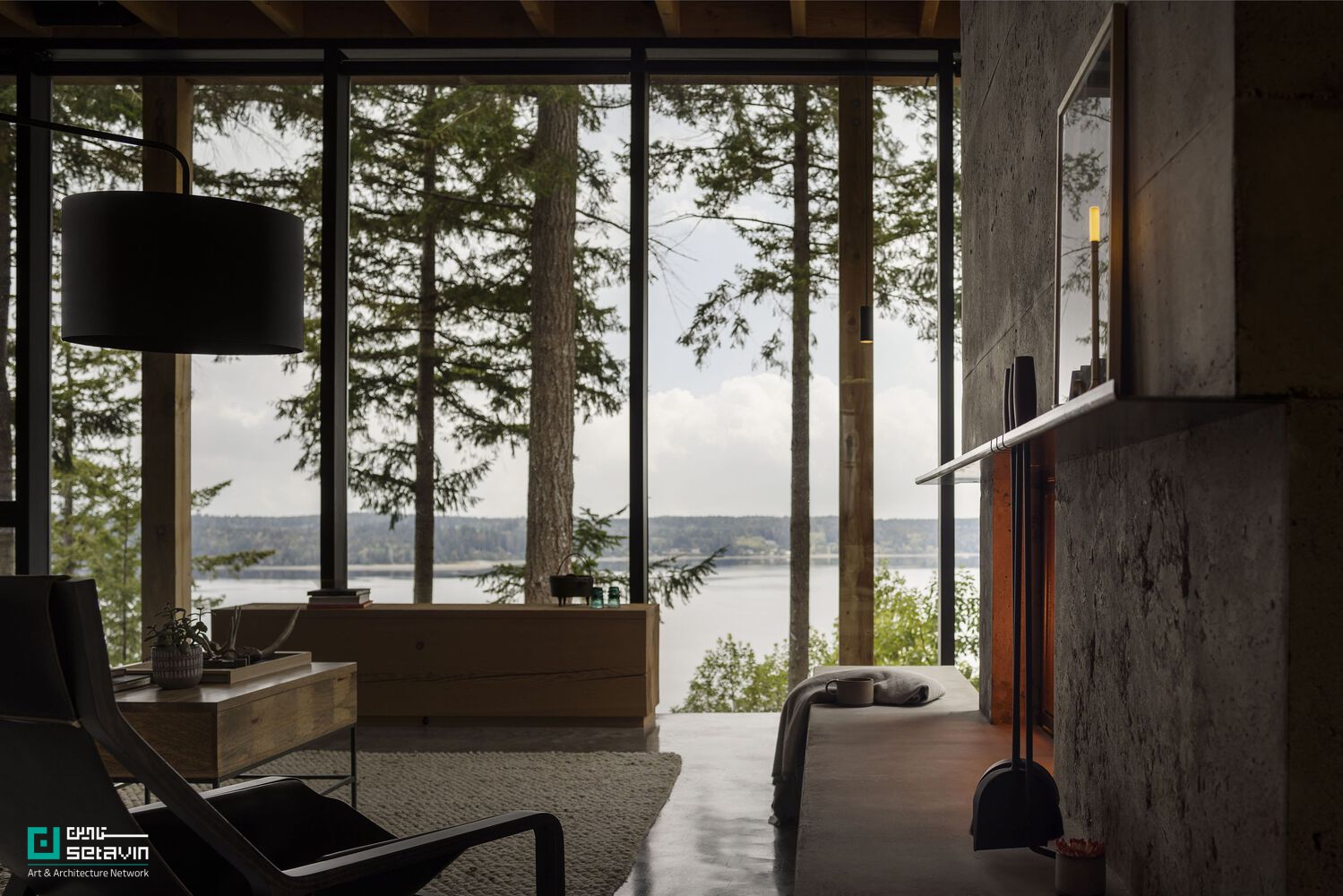 معماری مسکونی، خانه لانگ‌برنچ، معماری در طبیعت، معماری پایدار، معماری معاصر، طراحی خانه، معماری آمریکا، شبکه هنر و معماری ستاوین، Residential Architecture, Longbranch Residence, mwworks, Sustainable Architecture, Contemporary House, Architecture in Nature, Modern Residential Design