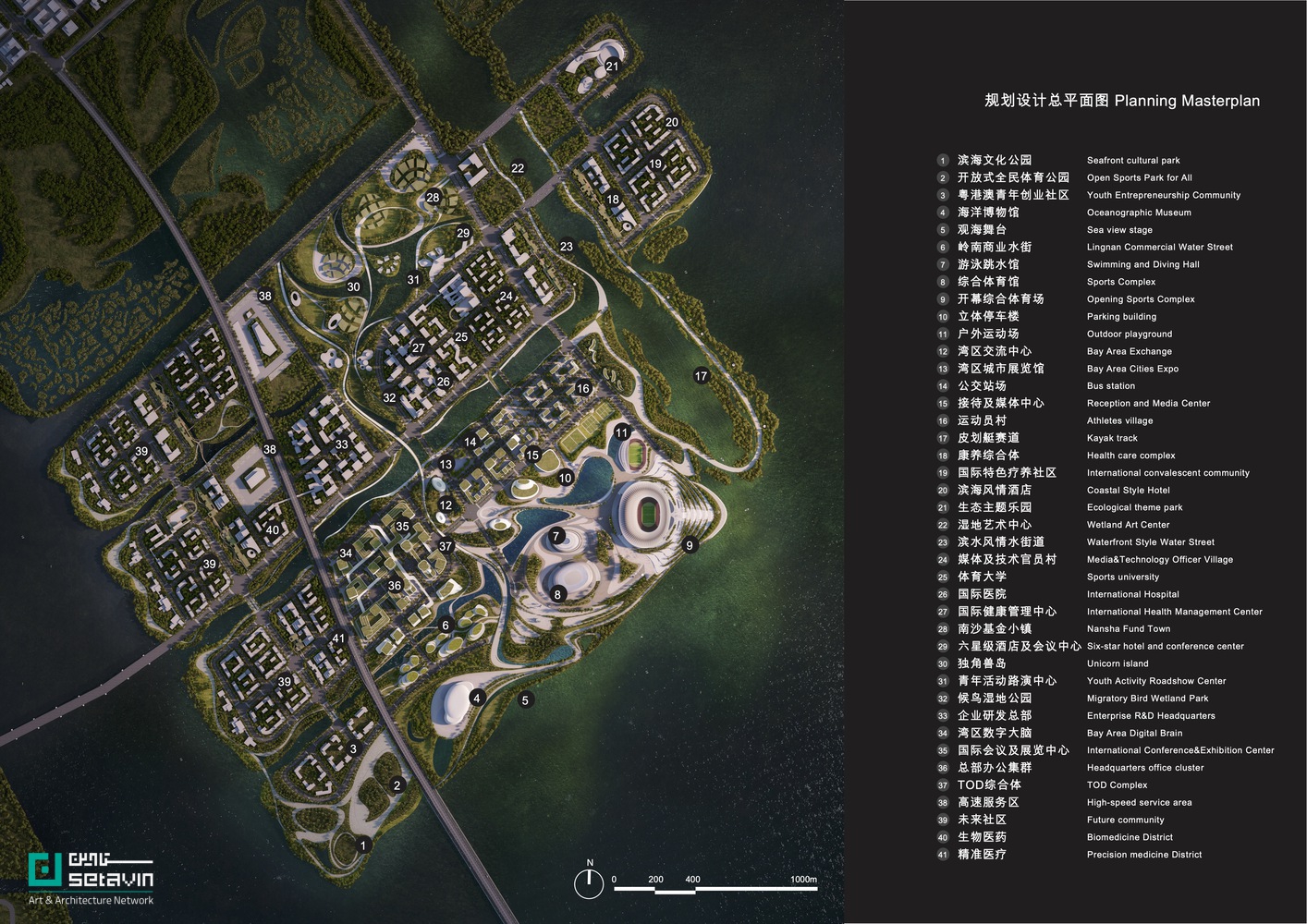 مرکز ورزشی منطقه خلیج بزرگ اثر Zaha Hadid Architects در چین؛ مجموعهای آیندهنگر با استادیوم ۶۰ هزار نفری، اقلیمپذیر و الهامگرفته از معماری بومی لینگنان.