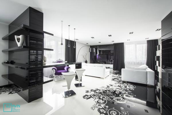 طراحی داخلی , سیاه و سفید , مسکونی , نشیمن , اقامتی , آپارتمان , معماری , interior design , Black & White , Modern Residence , ستاوین , هنر و معماری , شبکه هنر