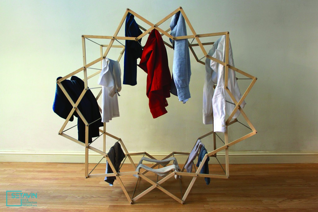 آویز خشک کردن لباس , ستاره 12 وجهی ,فضاهای کوچک , رخت آویز ,CLOTHES HORSE , خلاقانه ، آرون دونكرتون , Aaron Dunkerton , مبلمان داخلی ,