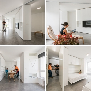 تصویر - آپارتمانی کوچک با دیوارهای متحرک - معماری
