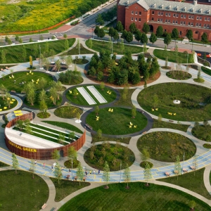 تصویر - طراحی پارک نمادین مدور در محوطه نیروی دریایی فیلادلفیا ،توسط James Corner Field Operations - معماری