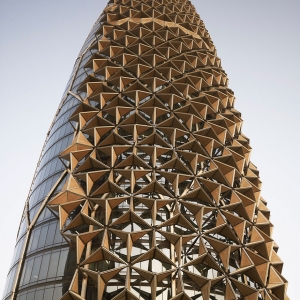 عکس - پوسته متحرک بی نظیر در برجهای دوقلوی ابوظبی