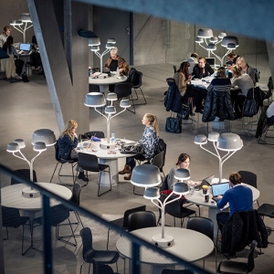 تصویر - طراحی خاص چراغهای قارچی شکل دانشگاه  Örebro سوئد - معماری