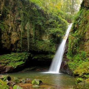 تصویر - آبشار زمرد , پدیده ای بکر در جنگل حویق - معماری