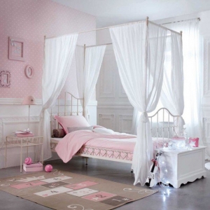 تصویر - 19 ایده برای تختخواب های سایبان دار اتاق پرنسس های کوچک - معماری