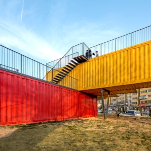 تصویر - پاویون Container Stack Pavilion ، اثر تیم معماری People Architecture ، چین - معماری