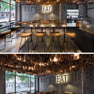 تصویر - خلق محیطی درام در طراحی داخلی رستوران Shade Burger ، اثر استودیو طراحی YOD studio ، اکراین - معماری