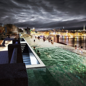 تصویر - UMA تصمیم دارد استخر بینهایت کنار دریای بالتیک در استکهلم بسازد. - معماری