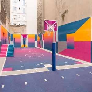 تصویر - بازطراحی زمین بسکتبال Rue Duperre , اثر استودیو Ill-Studio , پاریس - معماری