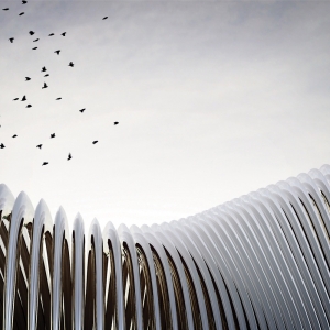 تصویر - سازه قوسی فولادی پاویون NAWA , اثر تیم طراحی Oskar Zieta , لهستان  - معماری