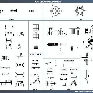 تصویر - دانلود رایگان فایل Cad تجهیزات زمین های بازی - معماری