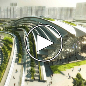 تصویر - Arching rooftop walkway tops Aedas West Kowloon Station in Hong Kong - معماری
