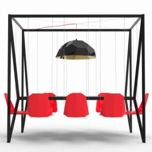 تصویر - میز با صندلی های تاب مانند (Swing Table) ، اثر تیم طراحی Duffy London - معماری