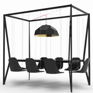 تصویر - میز با صندلی های تاب مانند (Swing Table) ، اثر تیم طراحی Duffy London - معماری