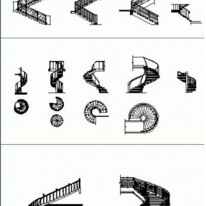 تصویر - دانلود رایگان فایل Cad انواع پله - معماری