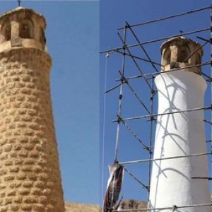 عکس - پاکسازی نمای منار مسجد پامنار , جوابیه میراث فرهنگی