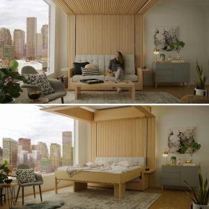 تصویر - طراحی تخت خواب خلاقانه،راه حلی برای آپارتمانهای کوچک - معماری