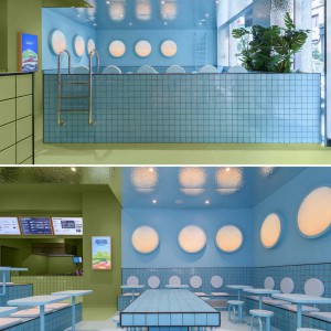 تصویر - طراحی داخلی رستورانی  در ایتالیا ،با الهام از فضای استخر - معماری