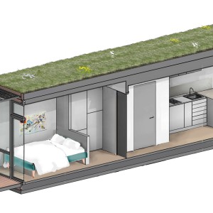 تصویر - اقامتگاه دانشجویی Shipping-container micro homes , اثر تیم طراحی Fraser Brown MacKenna Architects , بریتانیا - معماری