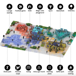تصویر - میدان روبیکس اثر استودیو 100architects:بازی، هندسه و نور در قلب فضای شهری - معماری