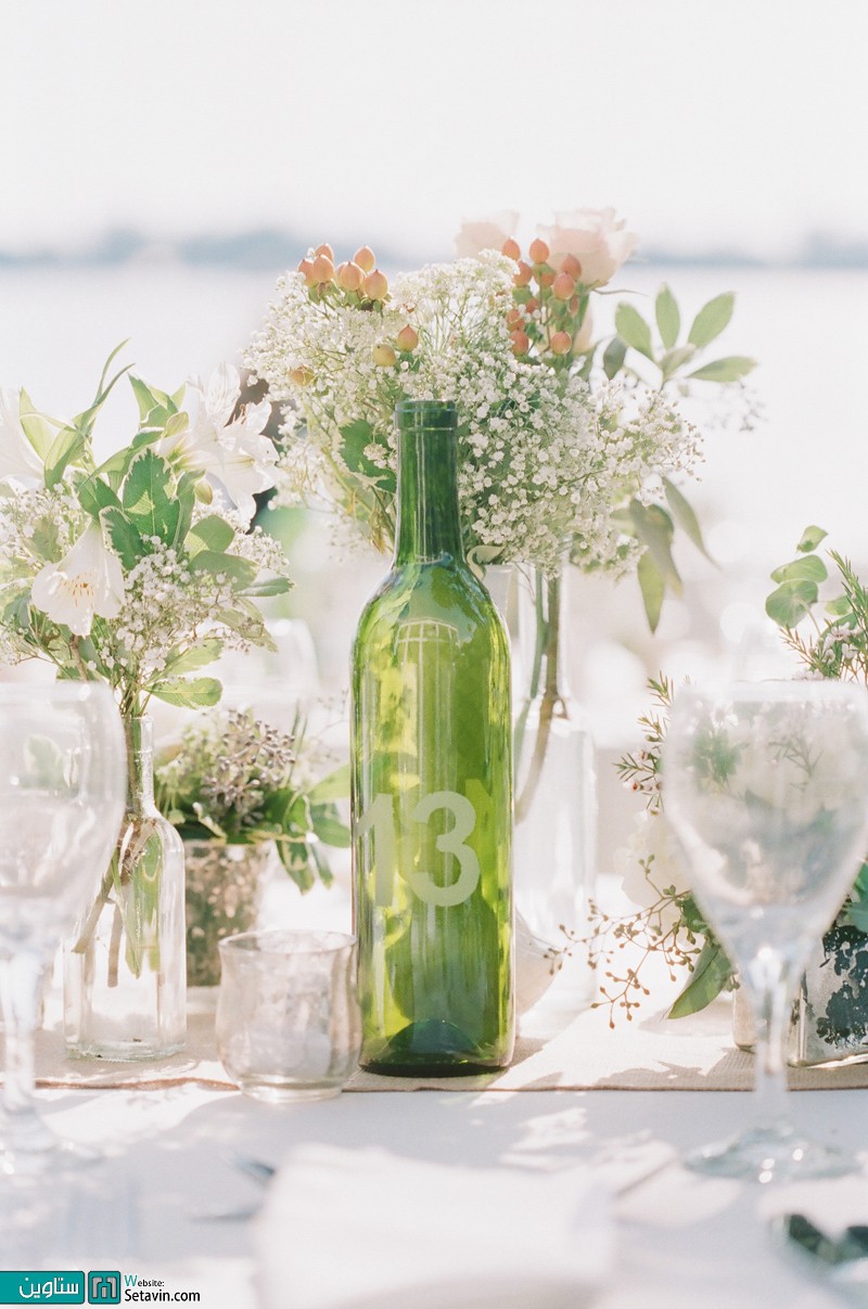  استفاده از بطری های شیشه ای در گل آرایی 