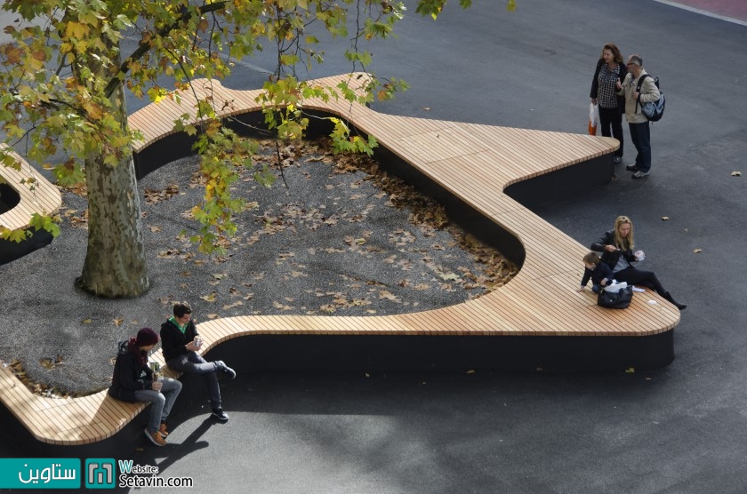 نیمکت درختی در طراحی شهری